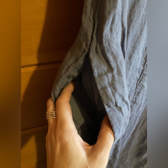 FLAX linen dress SIZE Petite (X-Small) • cornflower blue • NWOT • pockets! 😍 - Picture 8 of 15